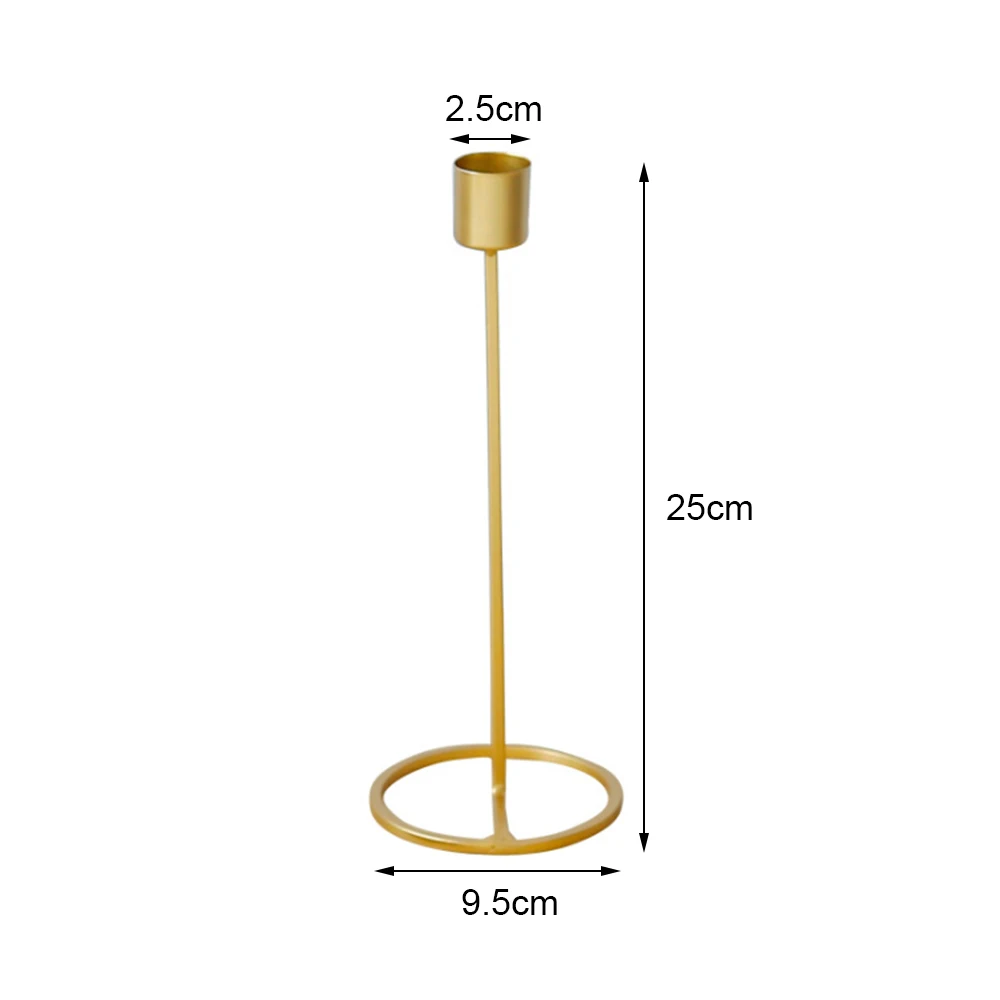 Подсвечник в скандинавском стиле, золотой, с одной головкой, железный, 3D геометрический подсвечник, романтический декор для стола, креативное украшение для дома, свадьбы - Цвет: L