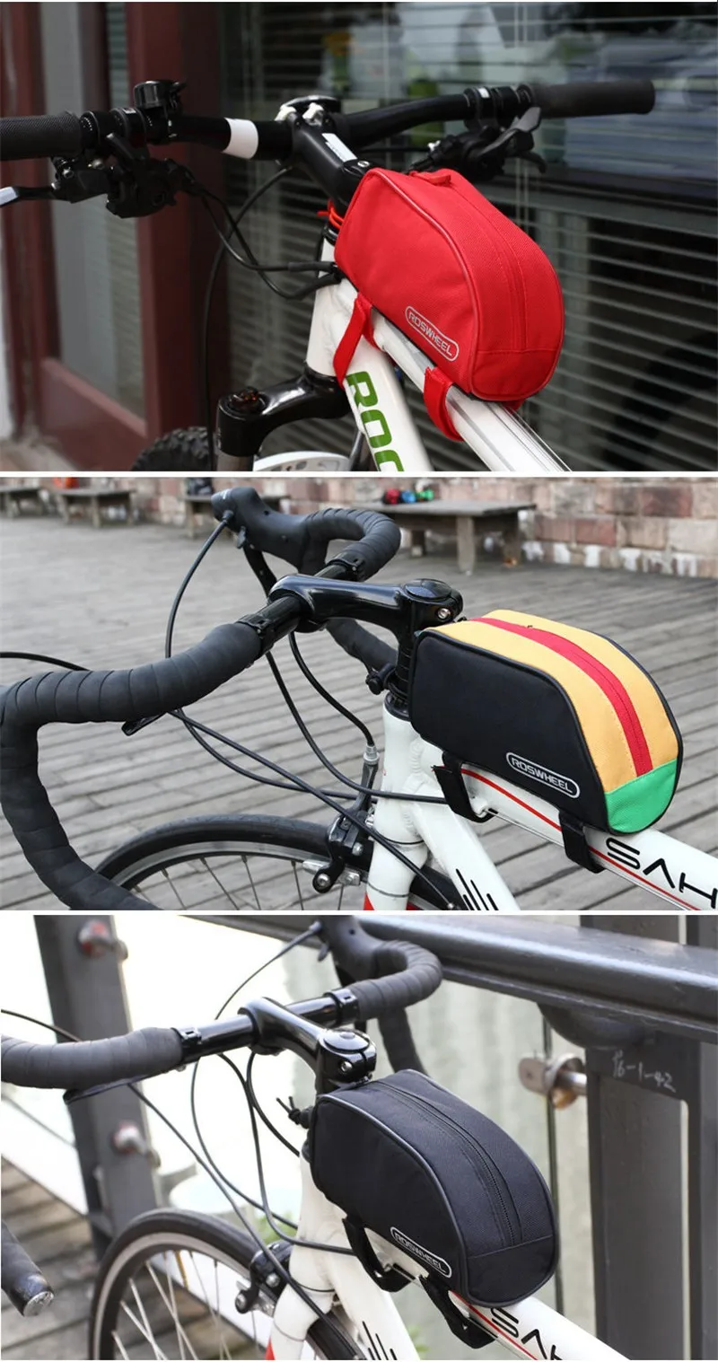 ROSWHEEL мульти-Цвет велосипед Велоспорт сумка велосипед верхняя труба седло мешок рамы велосипеда Паньер мешок стойки велосипед аксессуары Лидер продаж