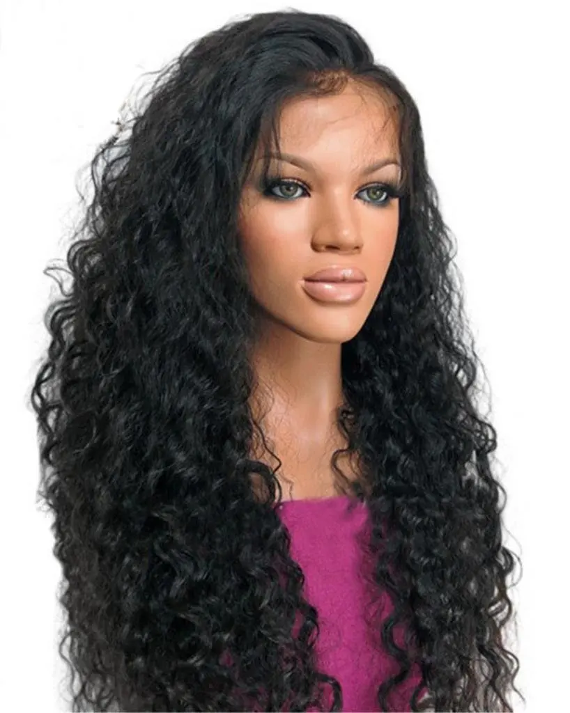 Brazilian Virgin Hair Wavy Full Lace Human Hair Wigs For Black Women