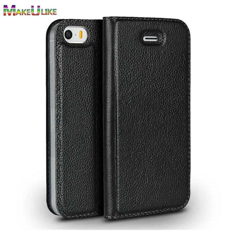 

MAKEULIKE Genuine Leather Flip Case For iPhone 5 5S SE 6 6S 7 8 Plus X XS Max Cover Magnetic Ultra-thin Phone Bags Cases
