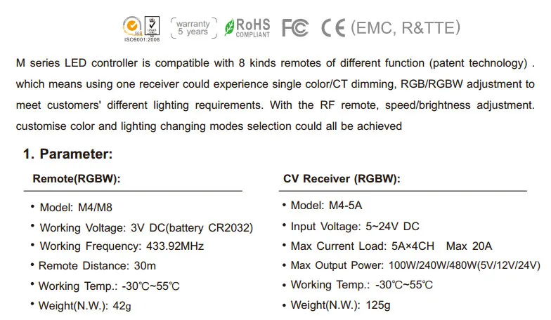 Ltech светодио дный РФ дистанционного Беспроводной контроллер RGBW M8 28key контроллер M8 + M4-5A CV приемник 5A * 4CH для 5050 3528 RGBW светодио дный полоски