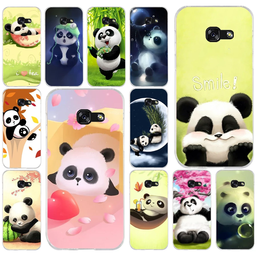

102FG Cute Panda Soft Silicone Tpu Cover phone Case for Samsung a3 2016 a5 2017 a6 plus a7 a8 2018 s6 7 8 9