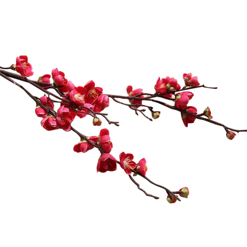  DIY Fake Flowers Plum Blossom Artificial Flowers Floral Wedding Bouquet Flower Branch Home Decoration #3A04 (4)