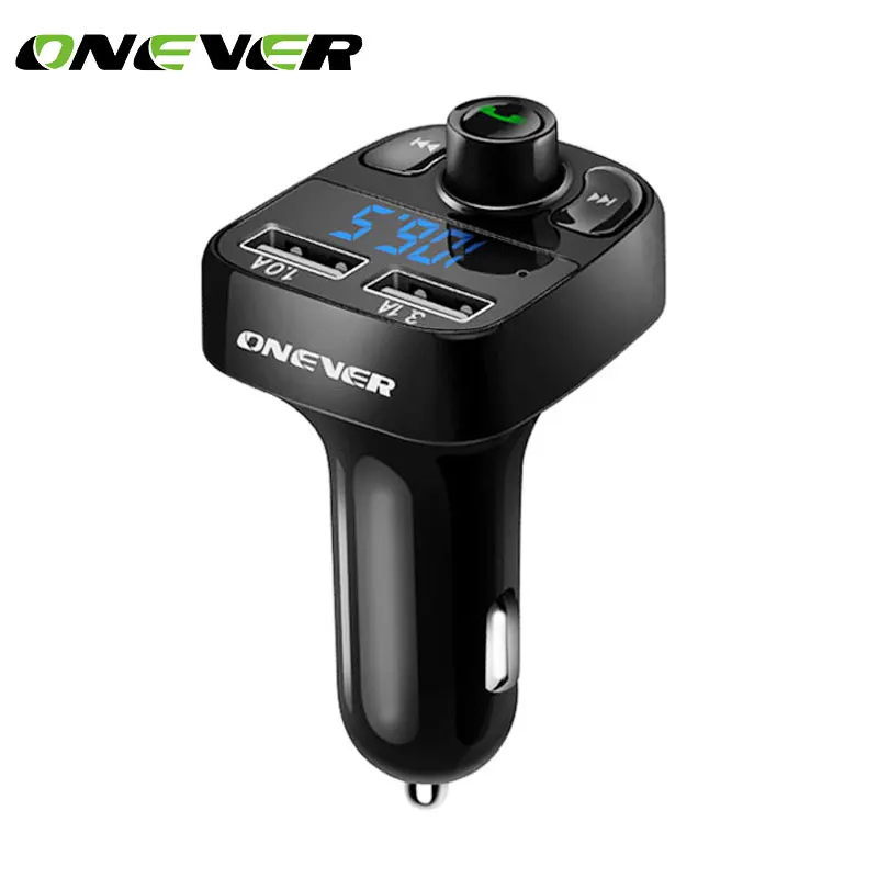 

Onever Car Kit Bluetooth MP3 Player Hands-free Call Wireless FM Transmitter Modulator DC 12-24V with Dual USB TF Slot Voltage