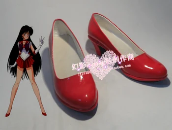 

Sailor Moon Hino Rei Red Halloween Cosplay Shoes Boots H016