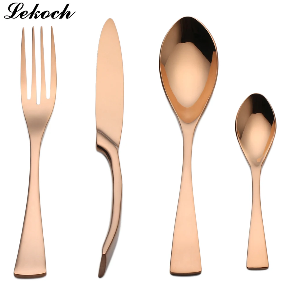 Набор столовых приборов LEKOCH из розового золота 18/10 набор нержавеющей стали