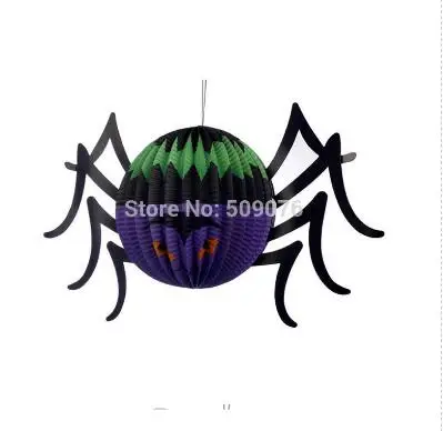 120 шт/партия бумажный фонарь шары летучая мышь паук реквизит с призраками для детей Babyshower Хэллоуин украшение для мероприятия вечеринки поставки - Цвет: spider