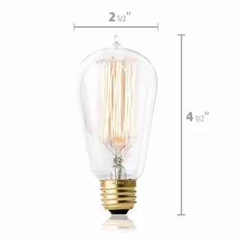 

4XE27 TOP RATED Hudson Lighting Vintage Antique Style Edison Bulb ST58 Squirrel Cage Filament 230 Lumens 60W E26 Bulb Filament