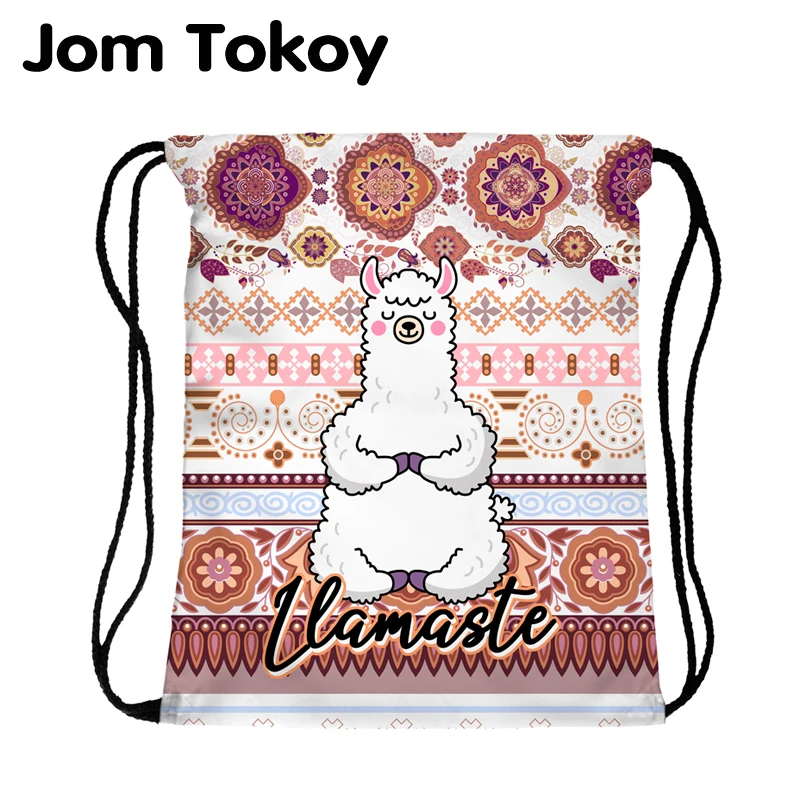 JomTokoy Новый Модный женский рюкзак на шнурке Альпака с принтом для путешествий