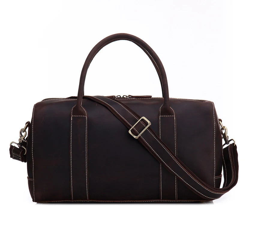 2017 Vintage Genuine Leather Travel Bag Men Hard Real