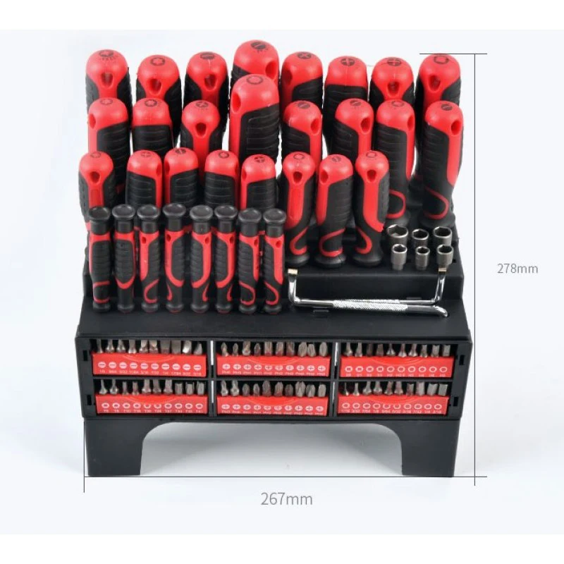 

100PC Screwdriver Set with Rack Home repair tool Set Precision Screwdrivers Socket Drills combination tool