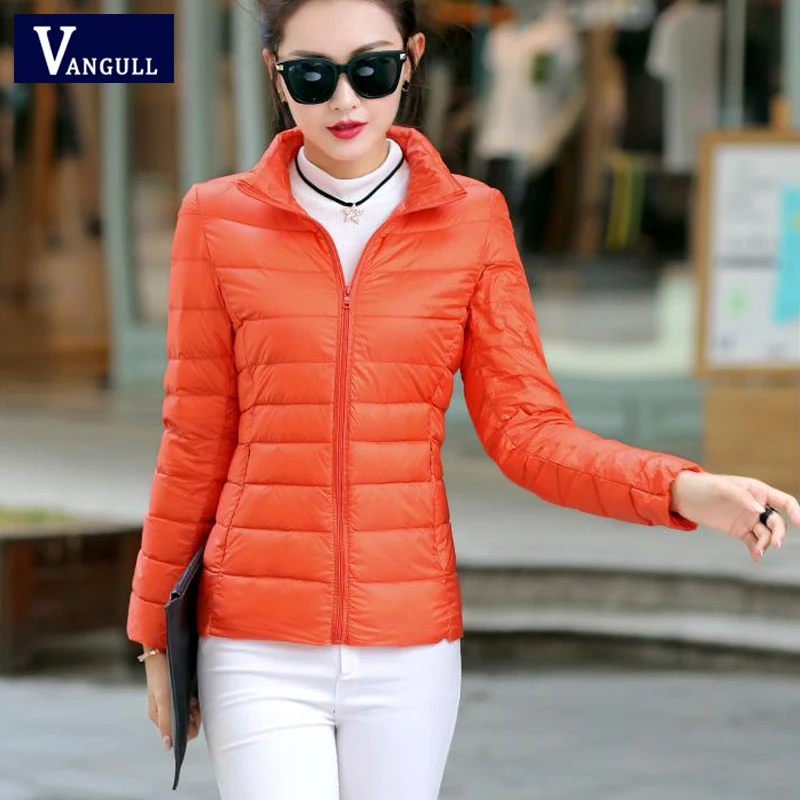 Vangull женская зимняя одежда Базовая куртка однотонное тонкое теплое тонкое пальто повседневные новые стильные хлопковые парки на молнии с длинными рукавами