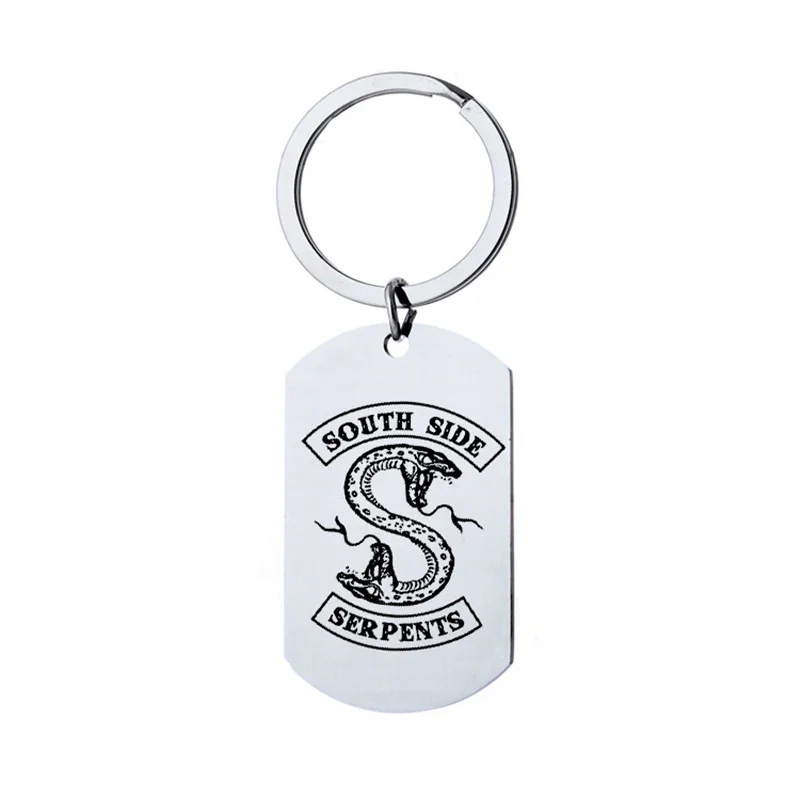 

Stainless Steel Riverdale keychain key rings dog tag Cabochon key Chains Pendants Women Men Jewelry Avengers thanos