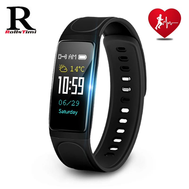 

RollsTimi Smart Bracelet Sleep Heart Rate monitor Bluetooth Smart watch Waterproof sports intelligent Wristwatch for Android IOS
