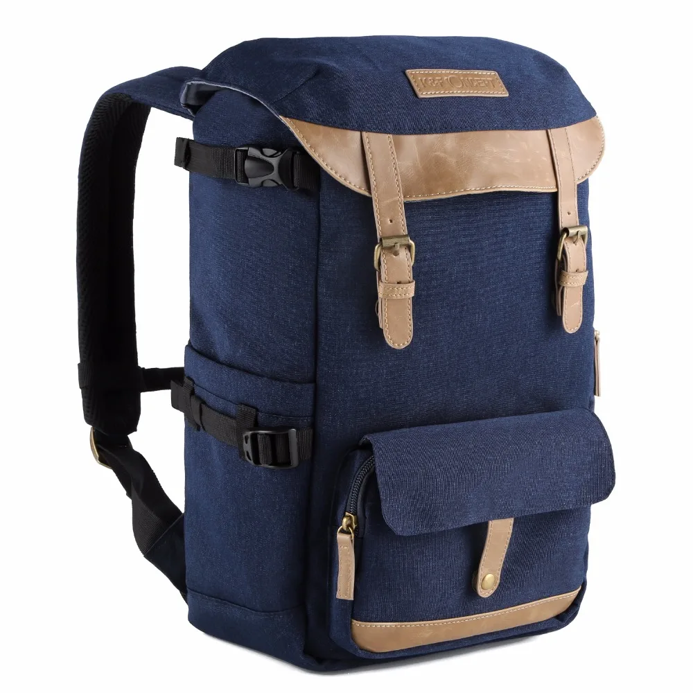 

K&F CONCEPT Professional Travel Camera Backpack Case With Tripod Holder Side Compartments Rain Cover for Digital Camera