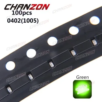 100pcs 0402 1005 SMD LED Chip Green 20mA 3V Surface Mount SMT LED Light Emitting Diode Lamp Beads Electronics Components for PCB