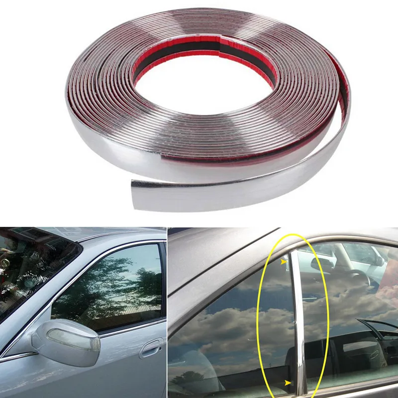 

5M Chrome Trim Styling Car Sticker Molding Strip Exterior Interior Decoration 6mm / 8mm / 10mm / 15mm / 20mm / 22mm/ 25mm / 30mm