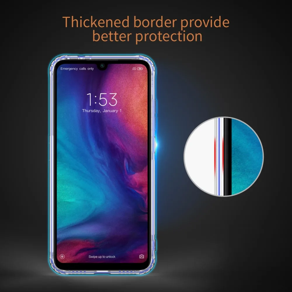 Xiaomi Redmi Note 7 чехол Nillkin TPU 0,6 мм Ультра тонкая силиконовая задняя крышка прозрачный чехол для телефона для Xiaomi Redmi Note 7 Nilkin чехол