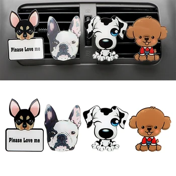 

Car Outlet Perfume Air Conditioner Outlet Clip Car-styling Auto Decor Car Ornament Air Freshener Cute Puppy Dog Solid Fragrance