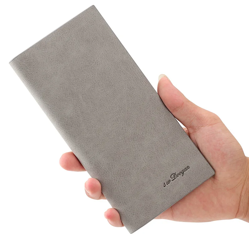 

Men's Business Wallet Luxury Brand Quality Ultra Thin Minimalism Solid PU Leather Simple Fashion Long Wallet Card Holder Purse