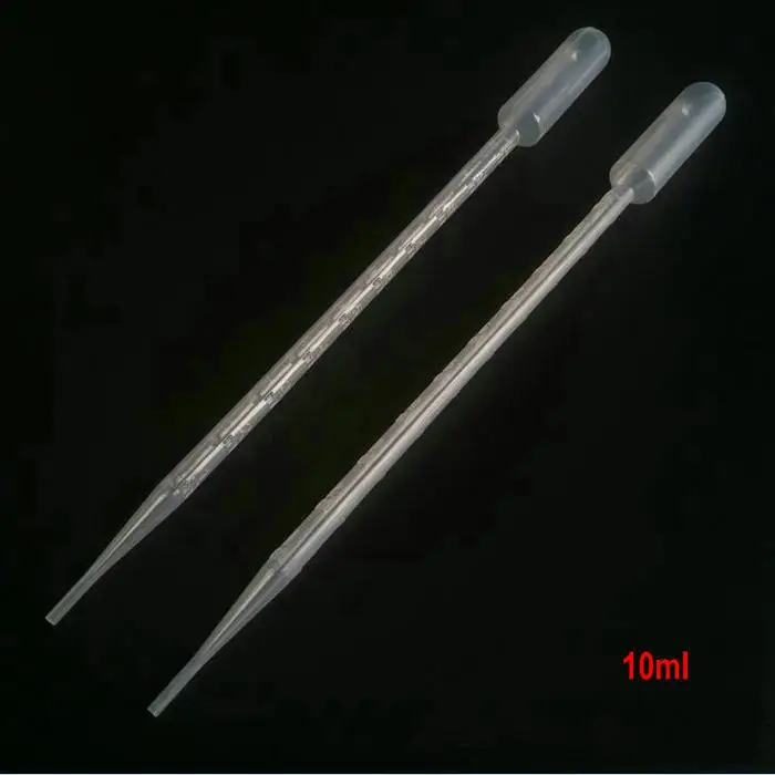 50 Pieces 10ml Clear Plastic Transfer Pipet Pasteur Pipettes Droppers