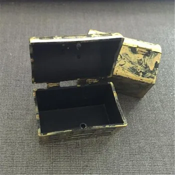 

2Pcs Dollhouse Mini Treasure Jewelry Box Miniature Kids Play Toys Vintage Pirate Case Accessories