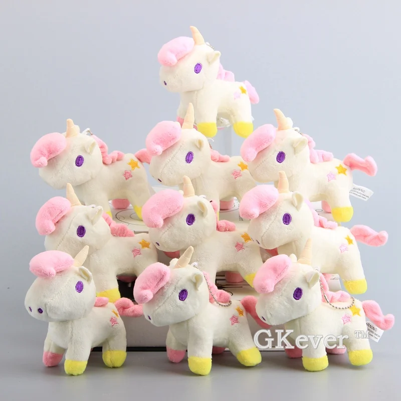 

Anime 10 Pcs/Lot Little Twin Stars Unicorn Cute Plush Pendant with Keychain Mini Soft Stuffed Dolls 5" 12 CM Bag Decoration