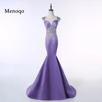 

PRD242 Real Photo Mermaid Cap sleeve Satin Beaded Low back evening gown Special occasion prom dresses long 2020