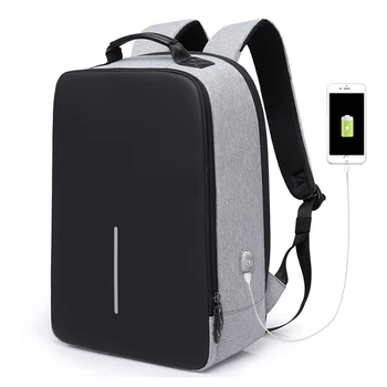 

2019 Men Business Backpack Solid Anti theft 15.6 Laptop Backpack USB Charge Waterproof Backpack Casual Travel Student Schoolbag