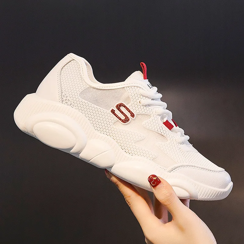 

2019 summer new style simple and simple color mesh breathable casual shoes women soft and comfortable wild flat shoes