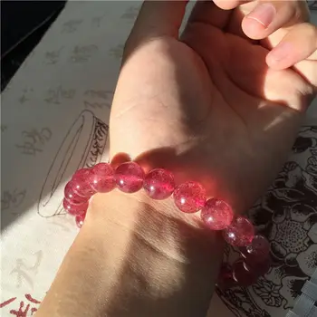 

Natural Quartz Strawberry Bracelet Crystal Beads AAA 10.5mm(yz)