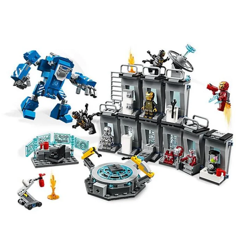 

Marvel Avengers: Endgame Super Heroes Iron Man Hall of Armour Figures Building Blocks Bricks Kids Toys Compatible With Legoings