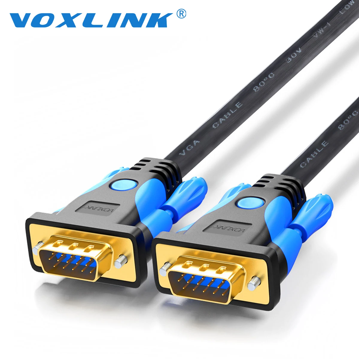 VOXLINK Gold Plated VGA Male to VGA Male Video Coaxial Cable VGA Monitor Extension Cord Cable