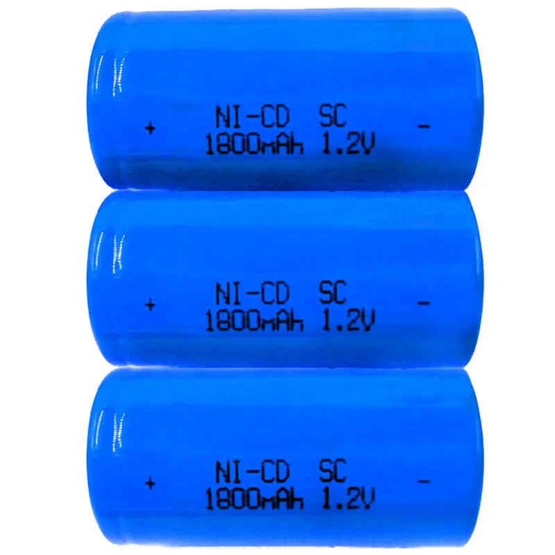 12 шт./лот Новый Sub C SC 1 2 V 1800mAh Ni Cd аккумуляторные батареи электрические