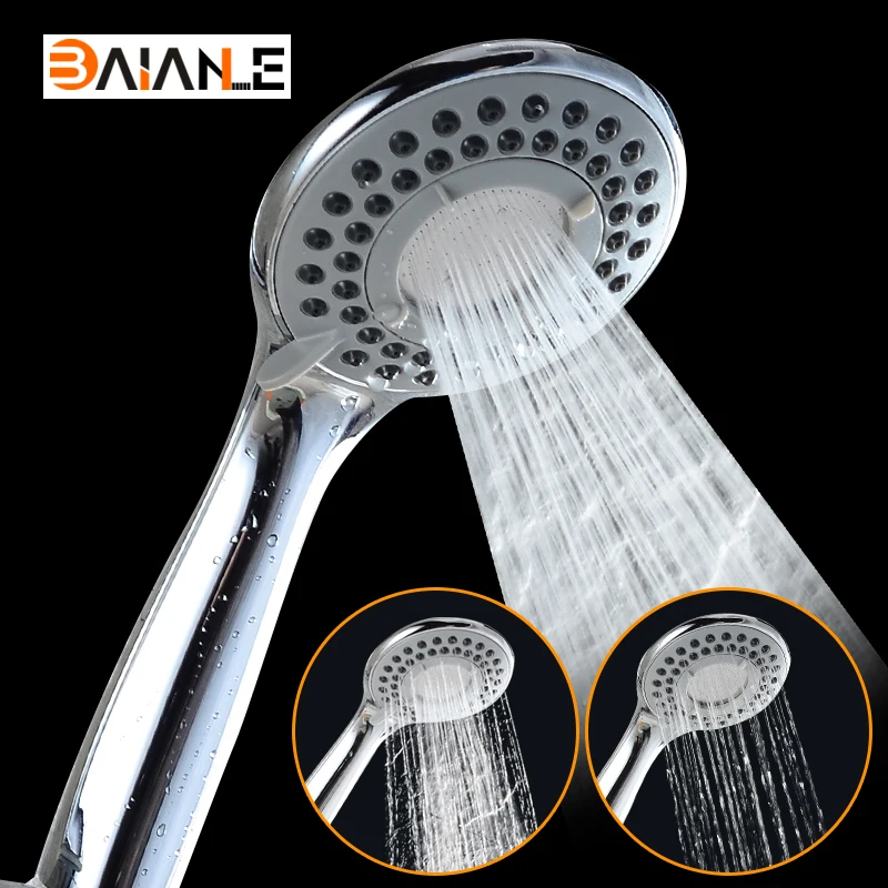 Chrome Faucet Single/3 Function Shower Head High Pressure Swivel Water Saving 