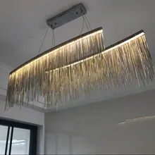 Итальянский дизайн, серебряная художественная люстра, инженерный дизайн, роскошная цепочка с кисточкой, алюминиевая цепь, светодиодный светильник, красивая люстра