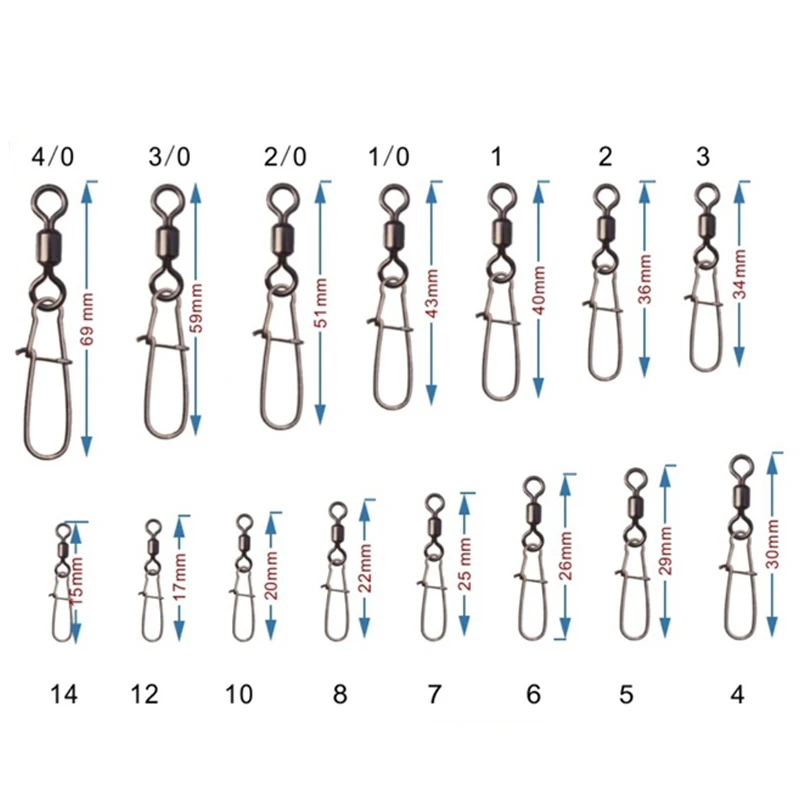 10-100 шт./лот 5#6#7#8#10#12# рыболовные Вертлюги с подшипником для морской прокатки, поворотные Вертлюги для ловли карпа, Аксессуары для рыбалки