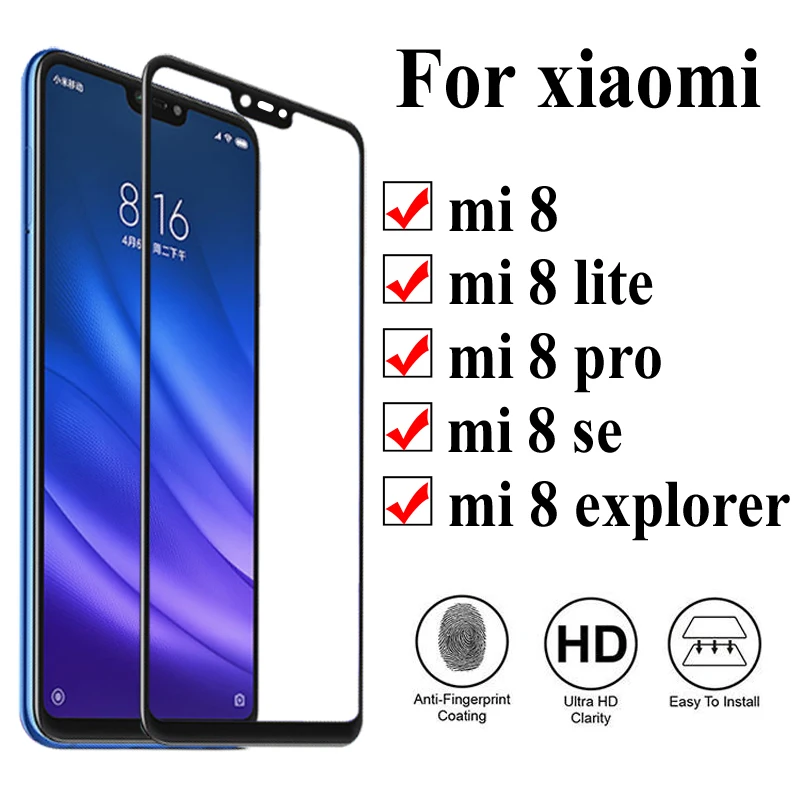 Защитное стекло для xiaomi mi 8 lite pro explorer se ksio mi xio mi 8 mi 8 lite светильник закаленное стекло verre tremp лист Броня 9h