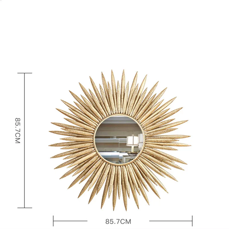 Европейское роскошное кованое железо, настенное декоративное зеркало с цветком от солнца, ремесло, отель, домашний диван, фон, 3D стерео Фреска, украшения R1497