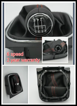 

FAT free shipping New 6 Speed Gear Shift Knob With Leather Boot Golf 5 Mk5 2004 2005 2006 2007 2008 2009 Jetta 5 Mk5 2006-2011