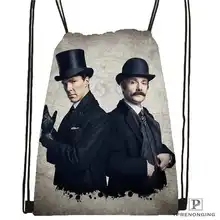 Изготовленный На Заказ Шерлок-Abominable-@ 02-походная сумка на шнурке милый рюкзак для детей(черная спинка) 31x40 см#180611-03-109