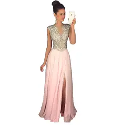 2018 г. летние женские дизайнерские платье без рукавов линии flash Дешевые Секс платье для выпускного вечера Длинные розовые платья для