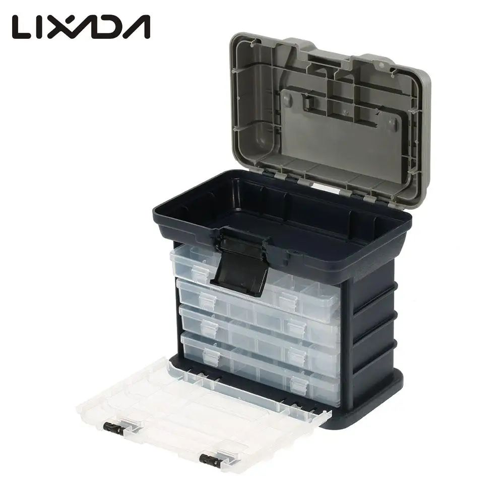 

Lixada 26*17*26cm Fishing Tackle Box for Lure Hooks 5 Layer PP+ABS High Quality Plastic Handle Fishing Box Carp Fishing Accesary