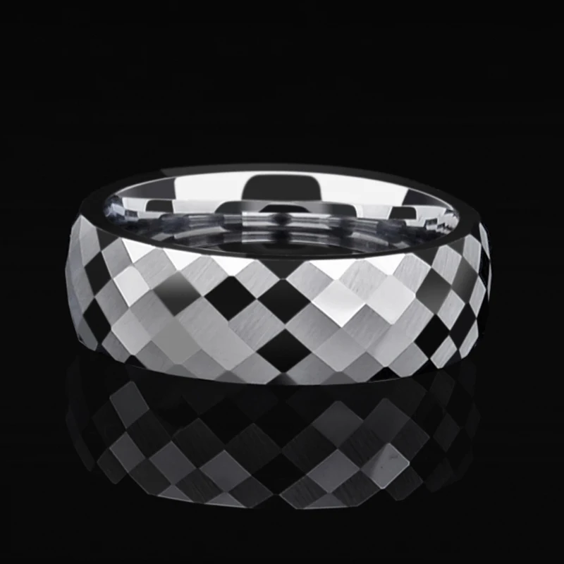 Бренд Saya 7 мм Серебряное/черное двухтонное вольфрамовое обручальное кольцо с несколькими гранями обручальное кольцо для мужчин и женщин размер 7,5-10,5