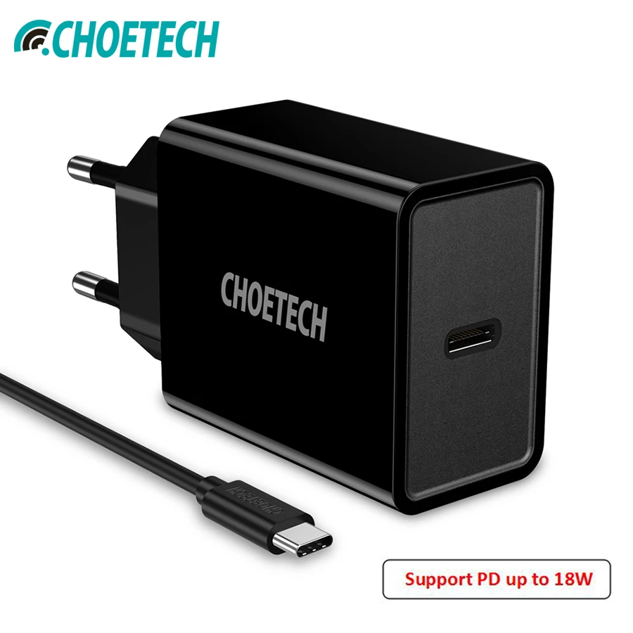 

CHOETECH Power Delivery USB PD Charger Type-C Mobile Phone 18W Wall Chargers For iPad Pro Samsung Galaxy S8 Huawei Type C Charge