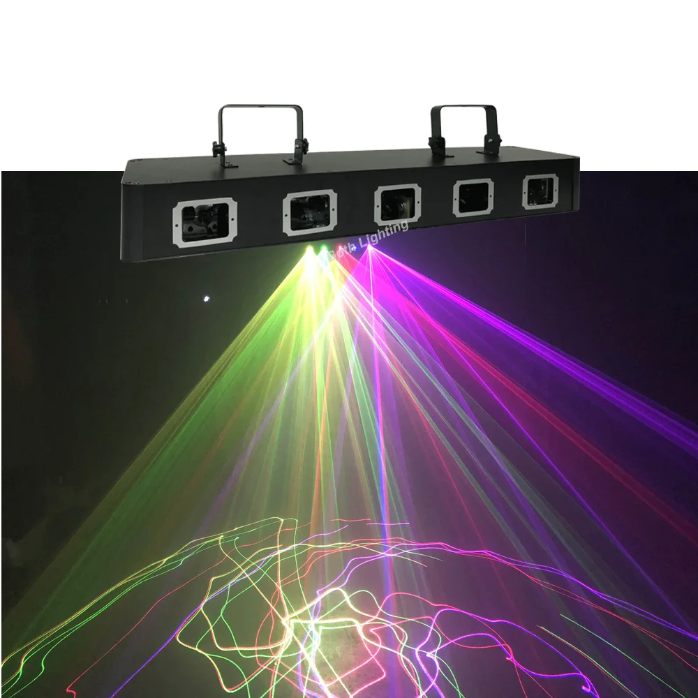  5 Lens RGB Full Color Scanning Beam Laser Christmas Laser Projector DMX Sound AUTO Projector DJ Par