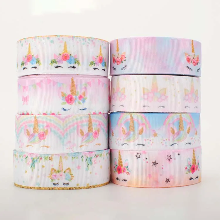 

10yards - Different sizes -unicorn printed Grosgrain ribbon -Cartoon unicorn ribbon