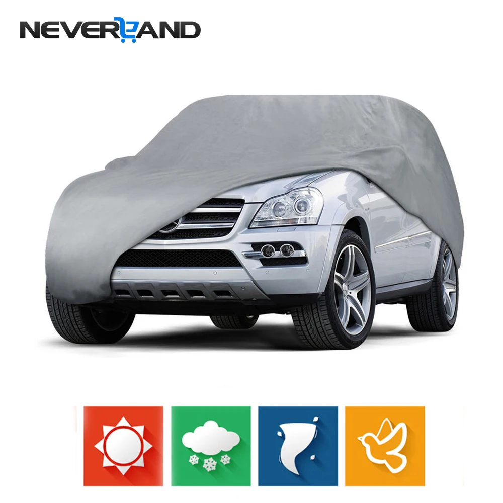 

Outdoor Indoor Full Car Cover Sun UV Snow Dust Resistant Protection Size L XL Car Covers Protector Coat SUV