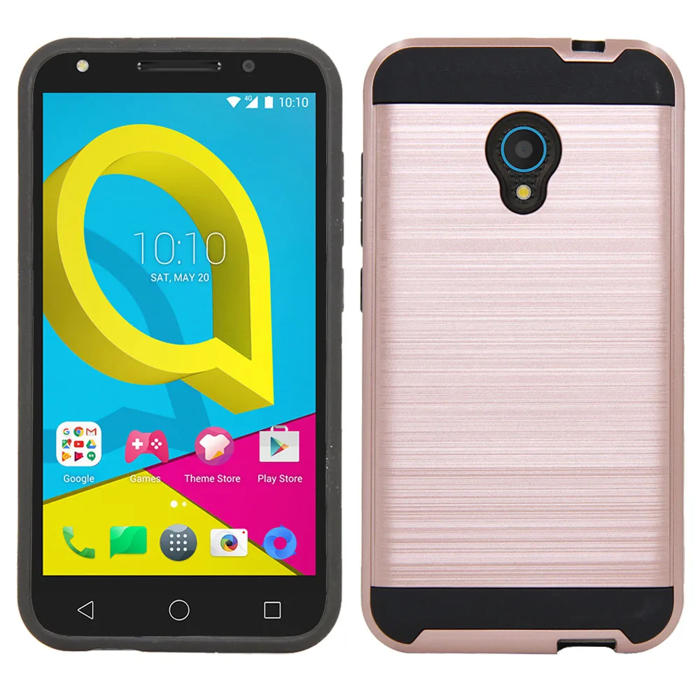 2In1 Hybrid Brushed Rugged Case Soft TPU Rubber & Hard PC