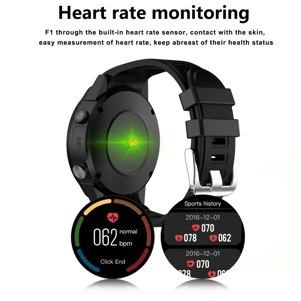  F1 Smart Watch Men SIM Card Sports SmartWatch GPS Support Pedometer Bluetooth 4.0 Camera Wristwatch